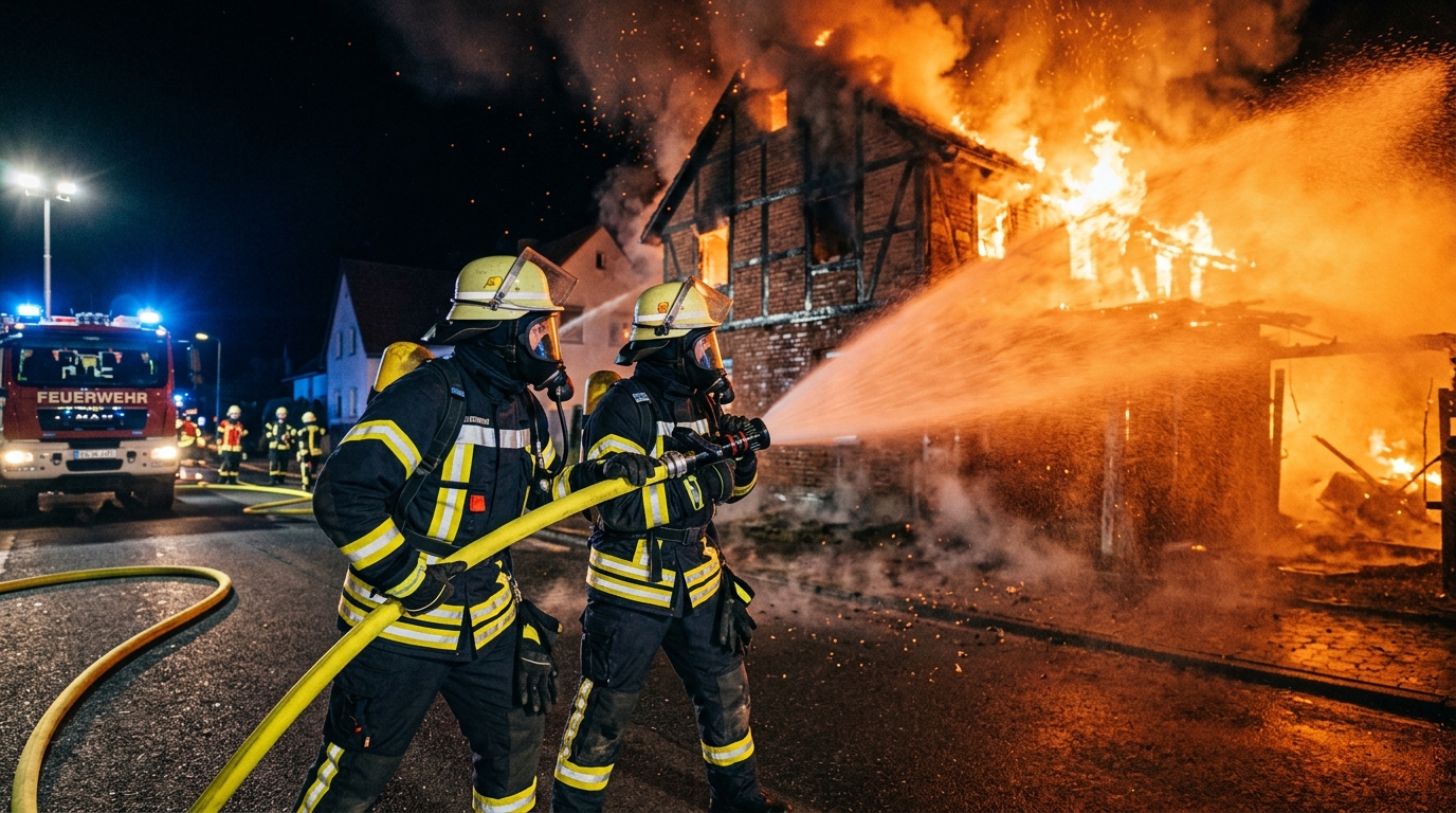 B 2 – Zimmerbrand im Wohngebiet
